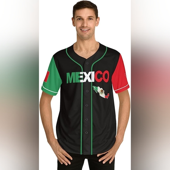 New w Tags Mens Mexico National Baseball Jersey Multiple Sizes - Picture 4 of 8
